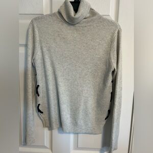 Jon and jenn revolve turtleneck ribbed sweater with lace sides